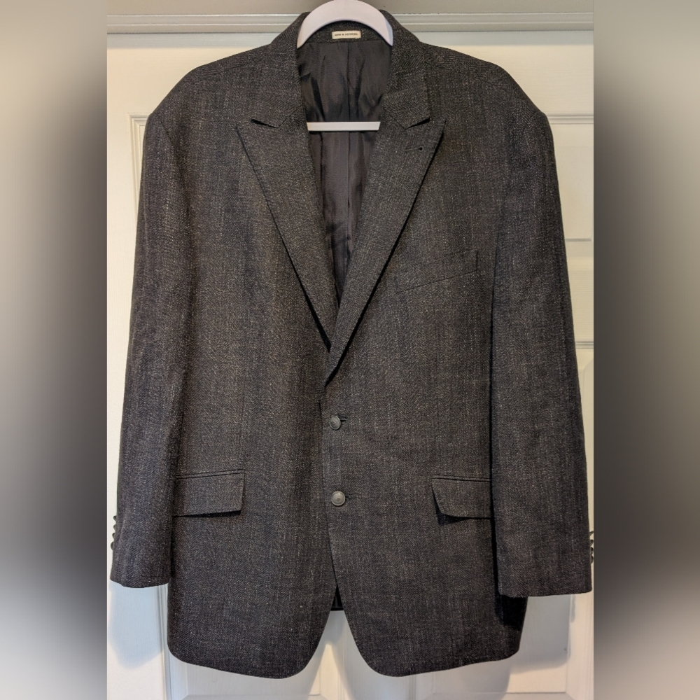 Joseph Abboud Heritage Men's Gray Wool Cotton Blend Blazer Sport Coat Size 48R